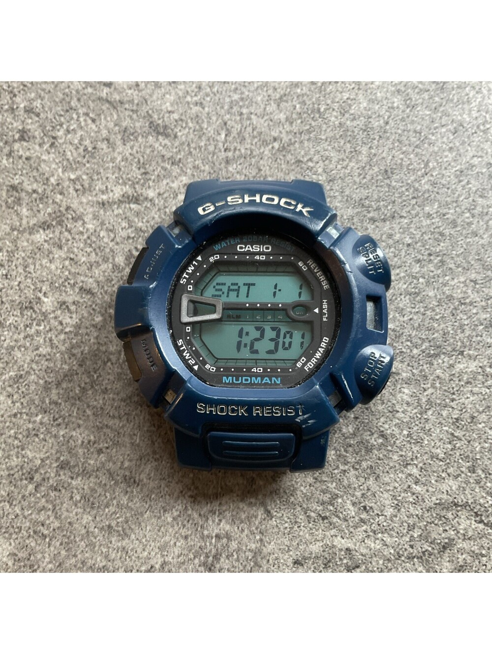 Casio G-SHOCK Mudman Blue Digital Quartz Alarm Backlight 9000MX Needs Band B-Z